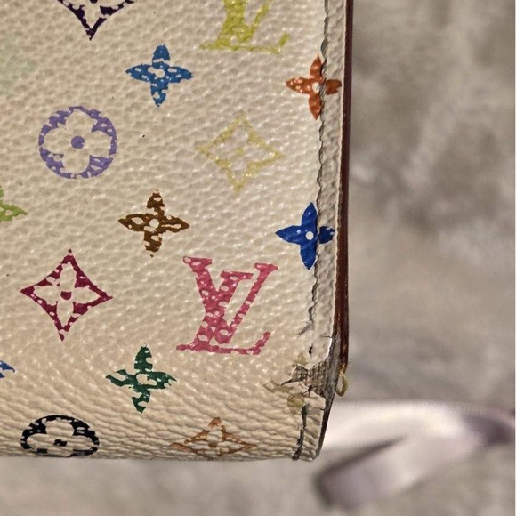 LV- Authentic Louis Vuitton x Murikami “Sarah” Multi-color logo Long Snap Wa… - Picture 11 of 14